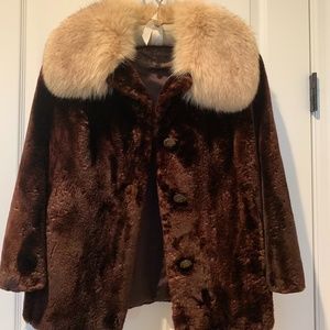 Custom made seal coat with fox collar